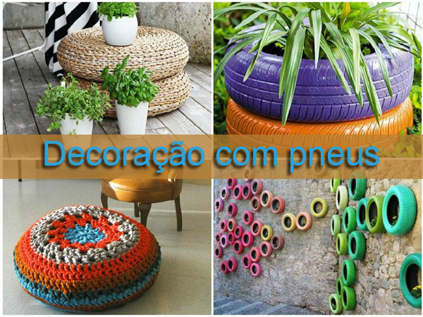decoração com pneus
