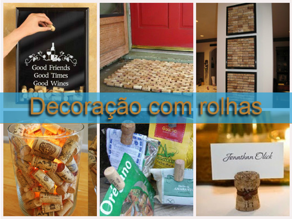 decoração com rolhas de vinho