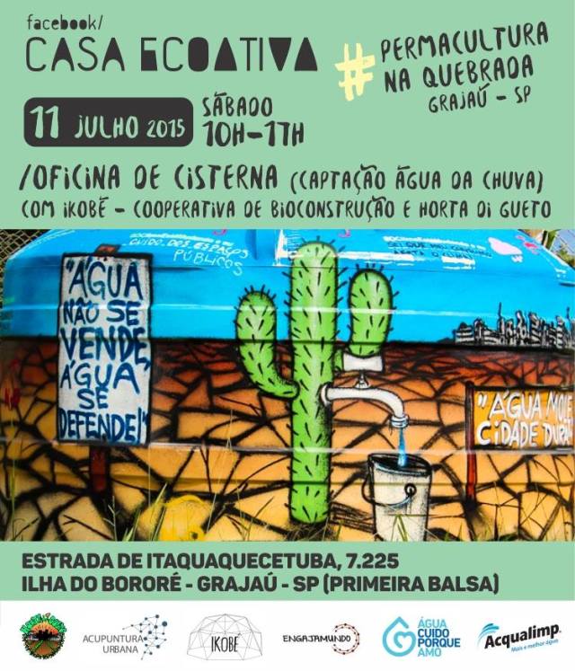 ONG oferece oficina gratuita de captação de água de chuva