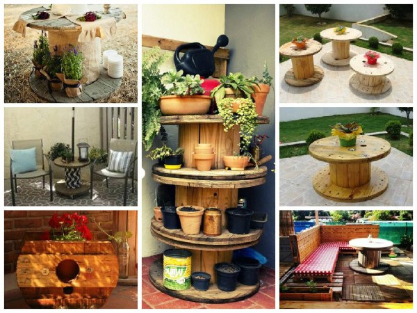 Dicas para reutilizar carretéis no jardim