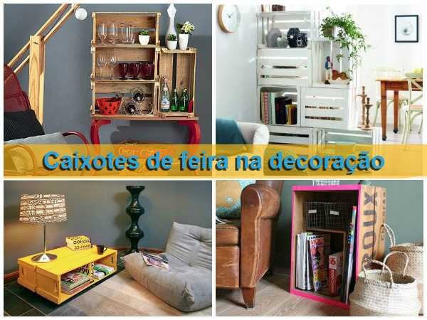 caixote de feira na decoração