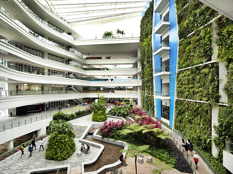 parede verde em Cingapura