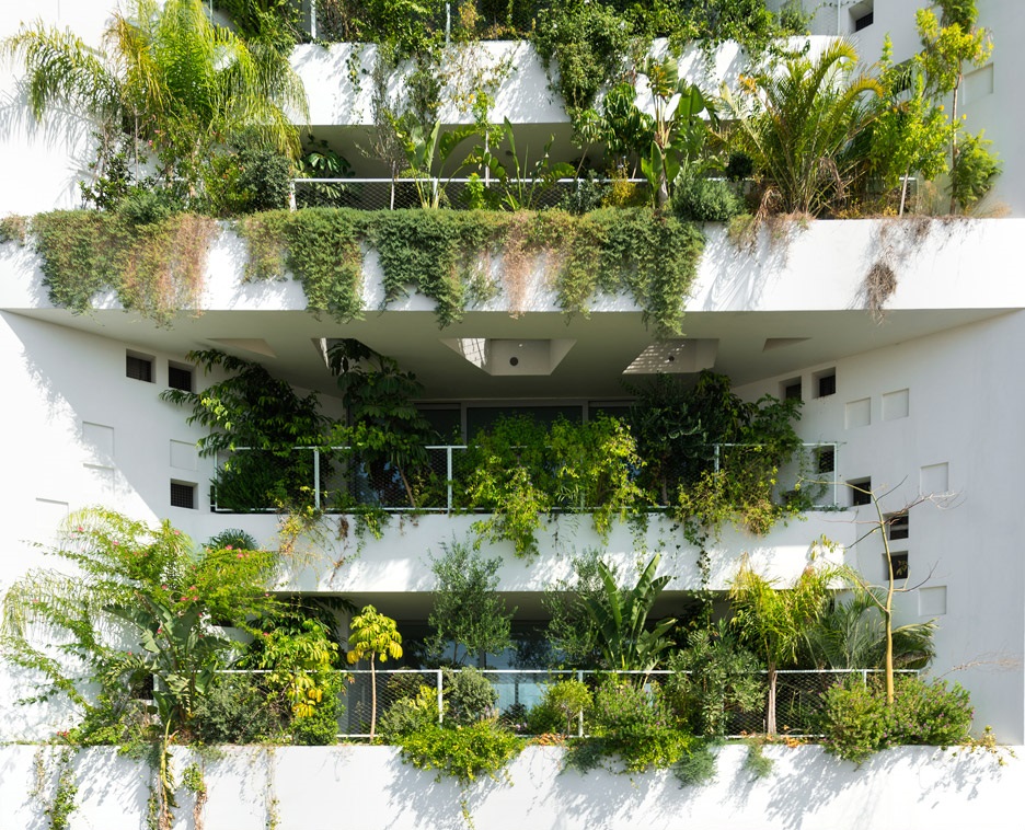 Brise-soleil natural compõe a fachada de edifício em Chipre