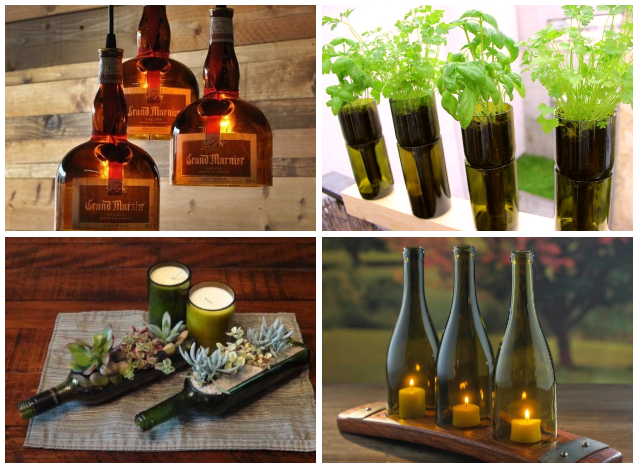 reutilizar garrafas de vidro na decoração