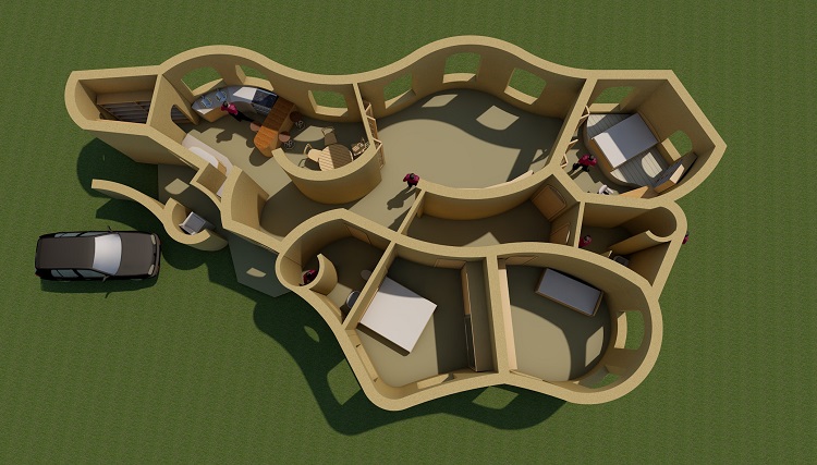 Planta baixa da casa de hiperadobe