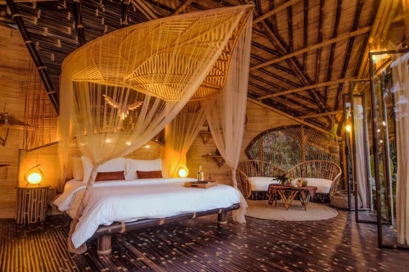 refúgio em bambu em Bali