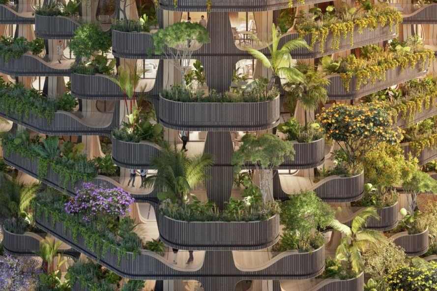 THE-RAINBOW-TREE - EDIFICIO BIOCLIMÁTICO DE MADEIRA CLT (Cross Laminated Timber)