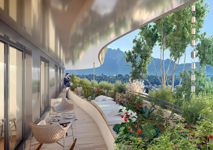 ondas verdes - Projeto de Vicent Callebaut em Aix-les-Bains (en Saboya) na França