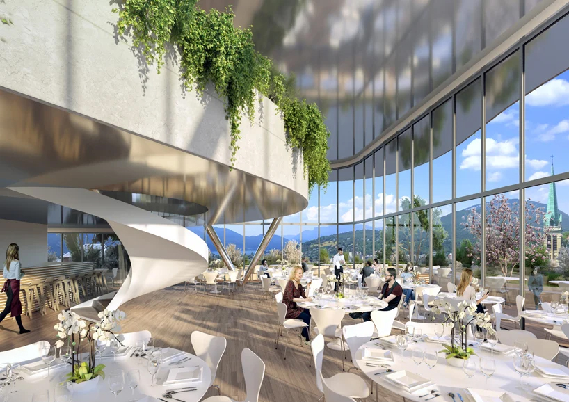 Foam of Wave - Projeto de Vicent Callebaut em Aix-les-Bains (en Saboya) na França - Restaurante