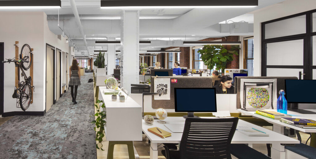 Estações de trabalho do IWBI (New International WELL Building Institute) HQ alcança Platina por construção saudável - estúdio COOKFOX