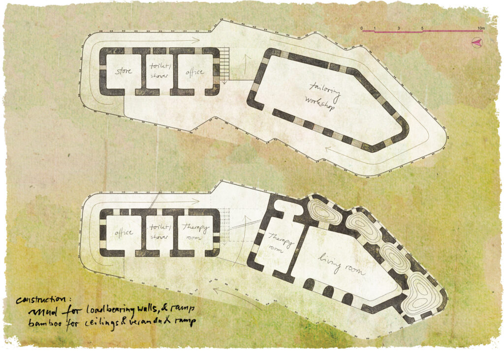 planta baixa construção com terra