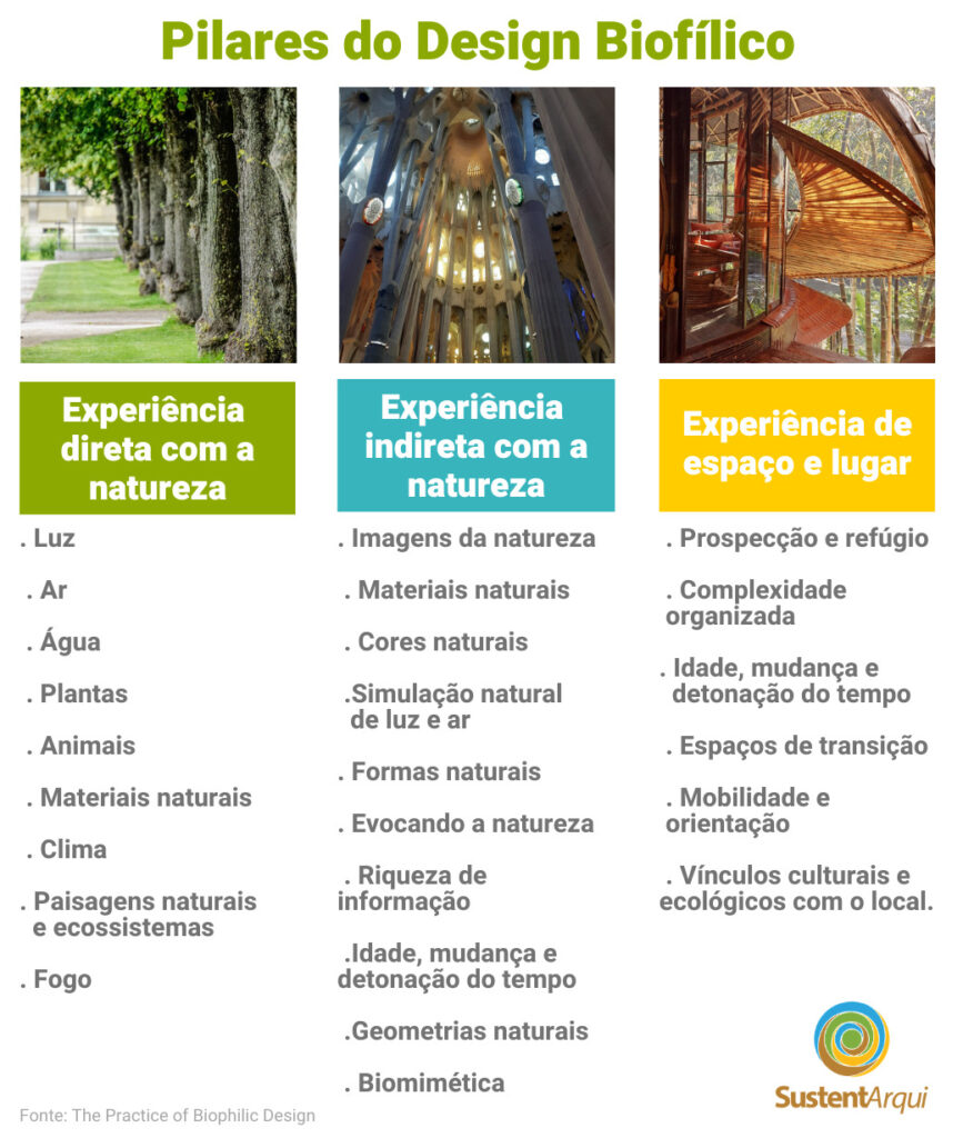 Pilares do design biofílico