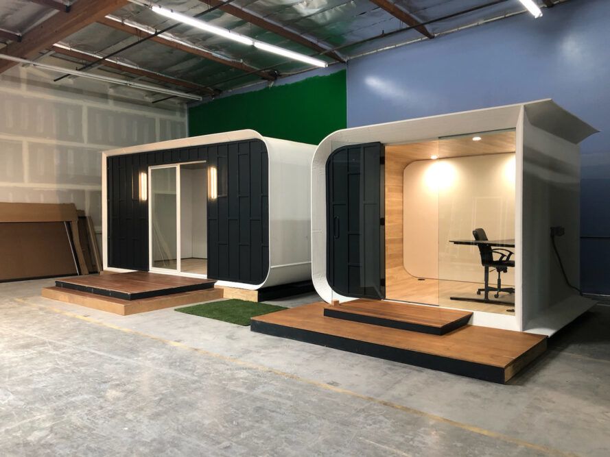 Pequenas casas impressas em 3D são feitas de plástico reciclado